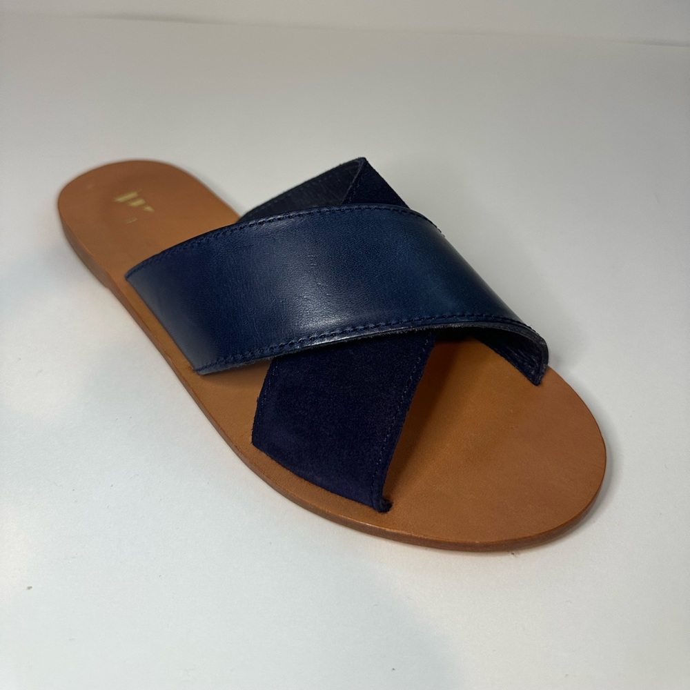 Nantucket Sole Genuine Leather The Easy Street Slide Blue Blazer EU 37 US 6.5-7